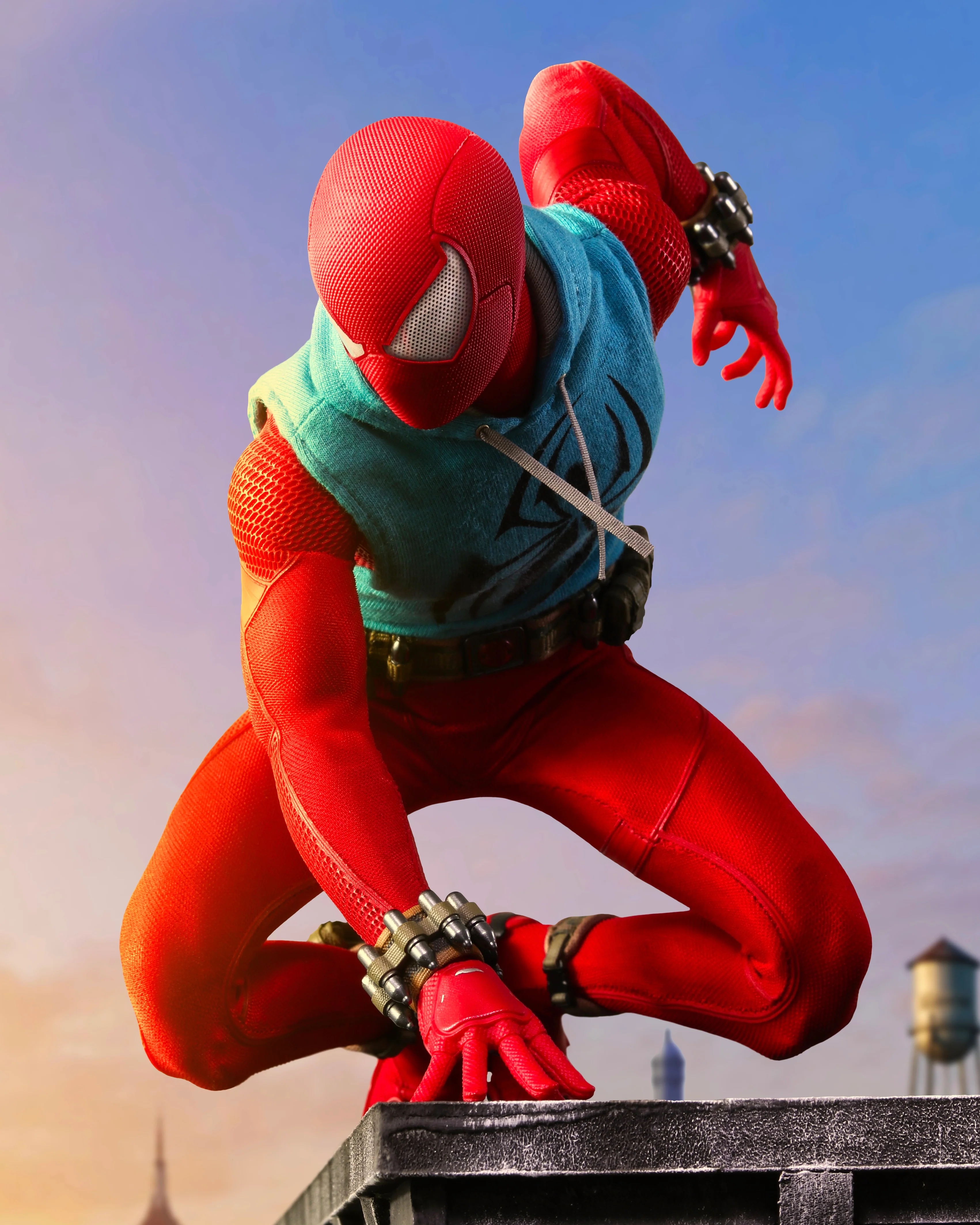 Hot Toys VGM34 Spiderman PS4 Scarlet Spider Suit 1/6 Scale Collectibles Figure - Image 10