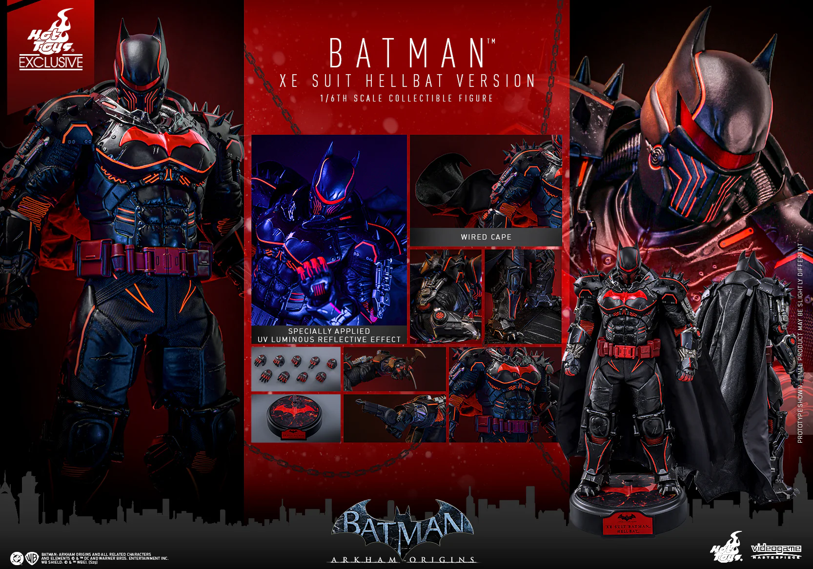 Hot Toys VGM73 Batman: Arkham Origins 1/6th scale Batman (XE Suit Hellbat Version) Collectible Figure [Hot Toys Exclusive] - Image 19