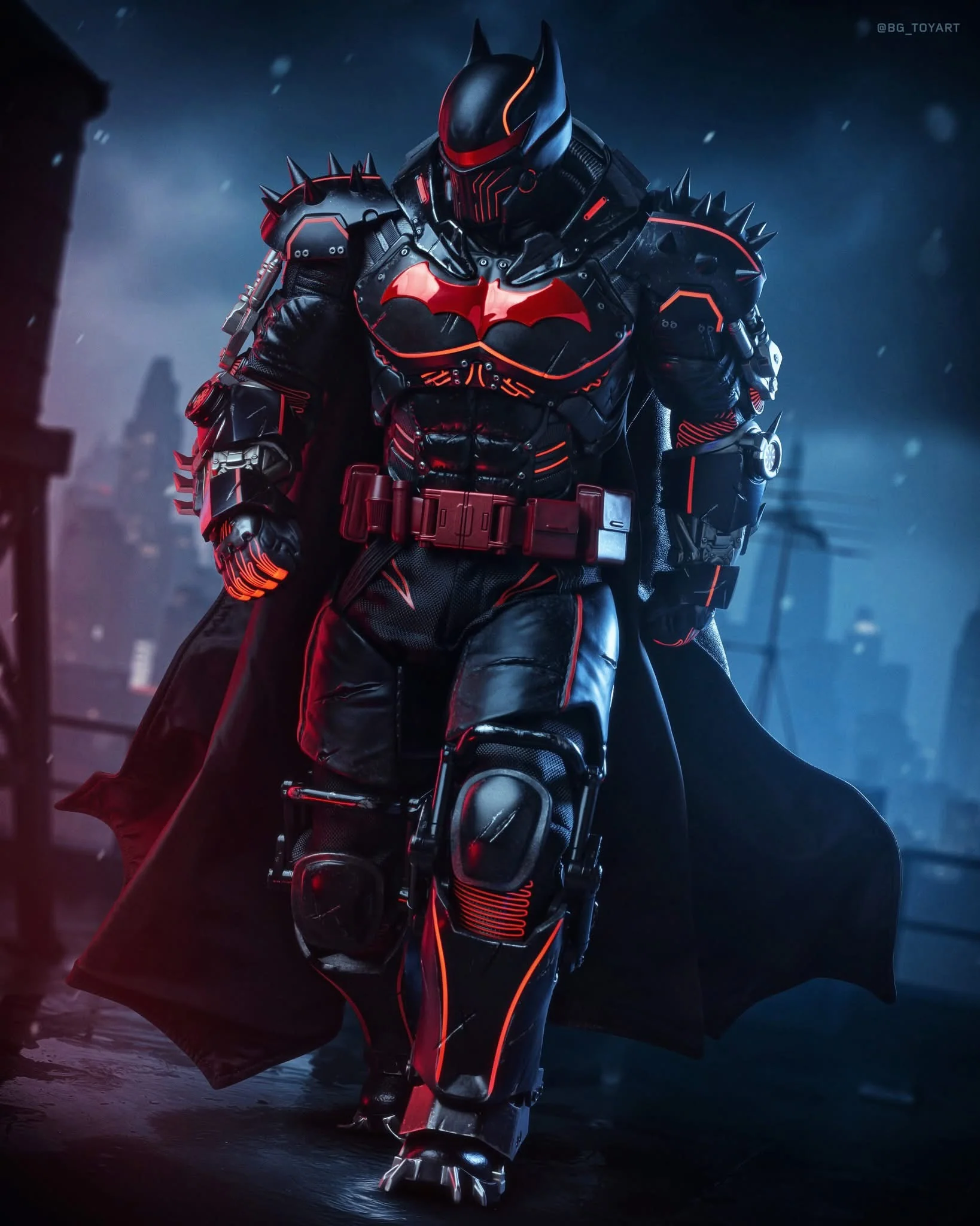 Hot Toys VGM73 Batman: Arkham Origins 1/6th scale Batman (XE Suit Hellbat Version) Collectible Figure [Hot Toys Exclusive] - Image 3